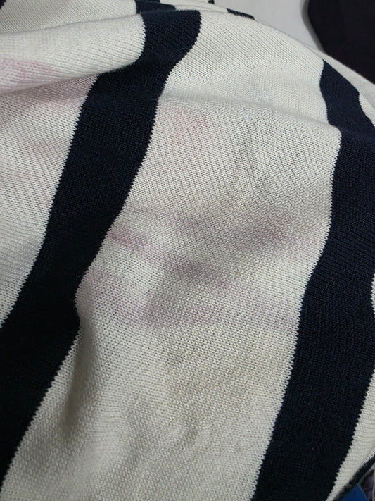 Sueter Tommy Hilfiger Mediana M Blanco Y Azul Lineas (Usado)