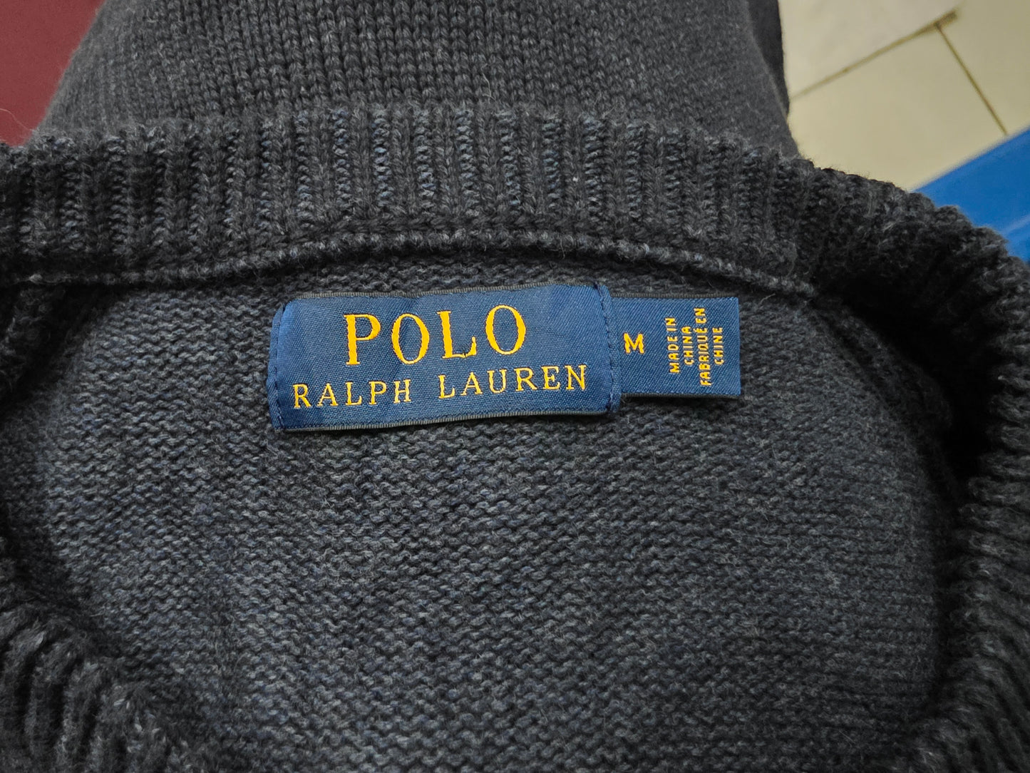 Sueter Ralphlauren Mediana Azul Oscuro Pony Azul Cuello Redo (Usado)