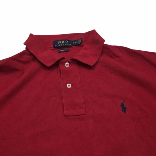 Playera Ralph Lauren Mediana M Rojo Pony Azul Classic Fit (Usado)