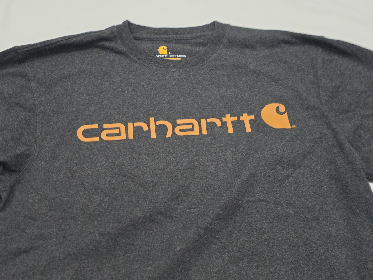 Playera Carhartt Grande L Gris Letras Original Fit