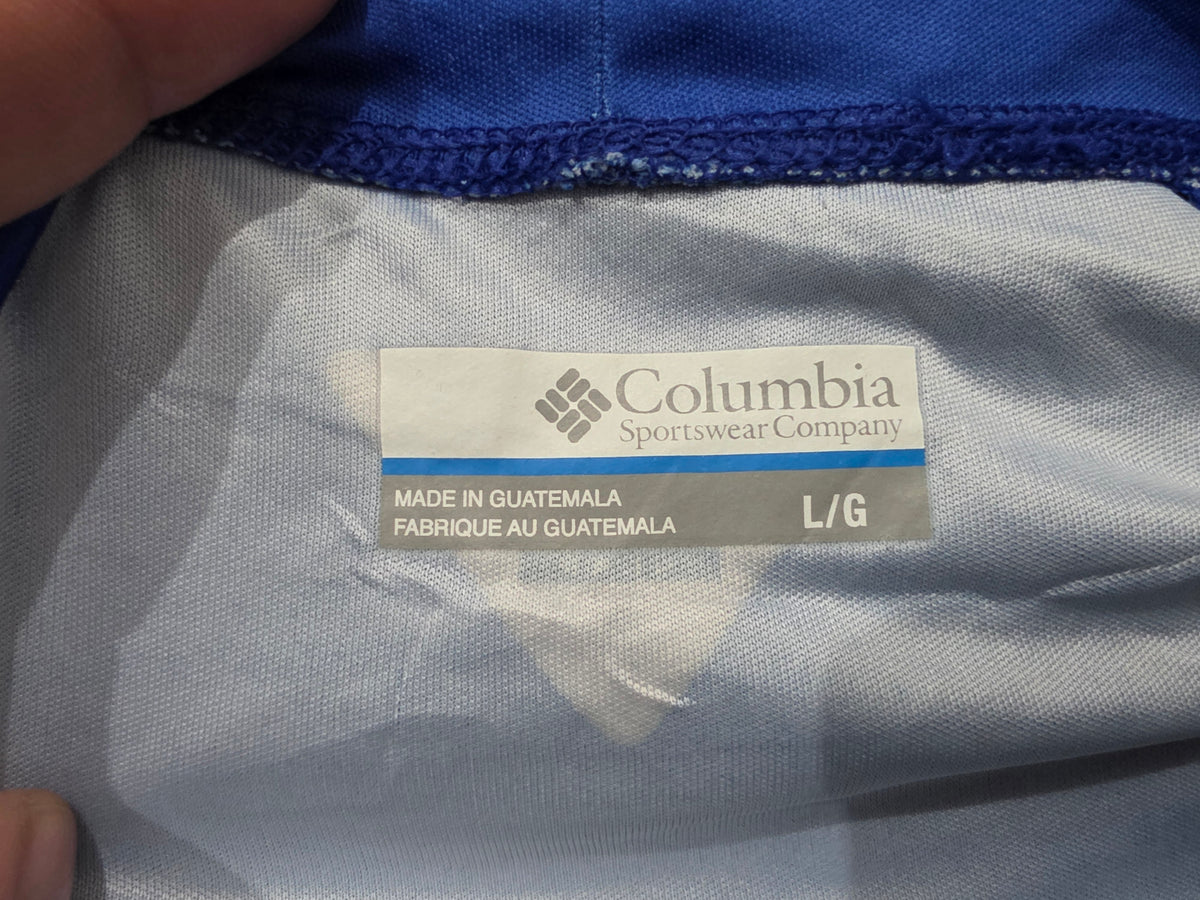 Playera Columbia Grande L Azul Pez Espada Manga Larga