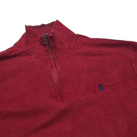 Sueter Ralph Lauren Xgrande Xl Rojo Pony Azul Medio Cierre