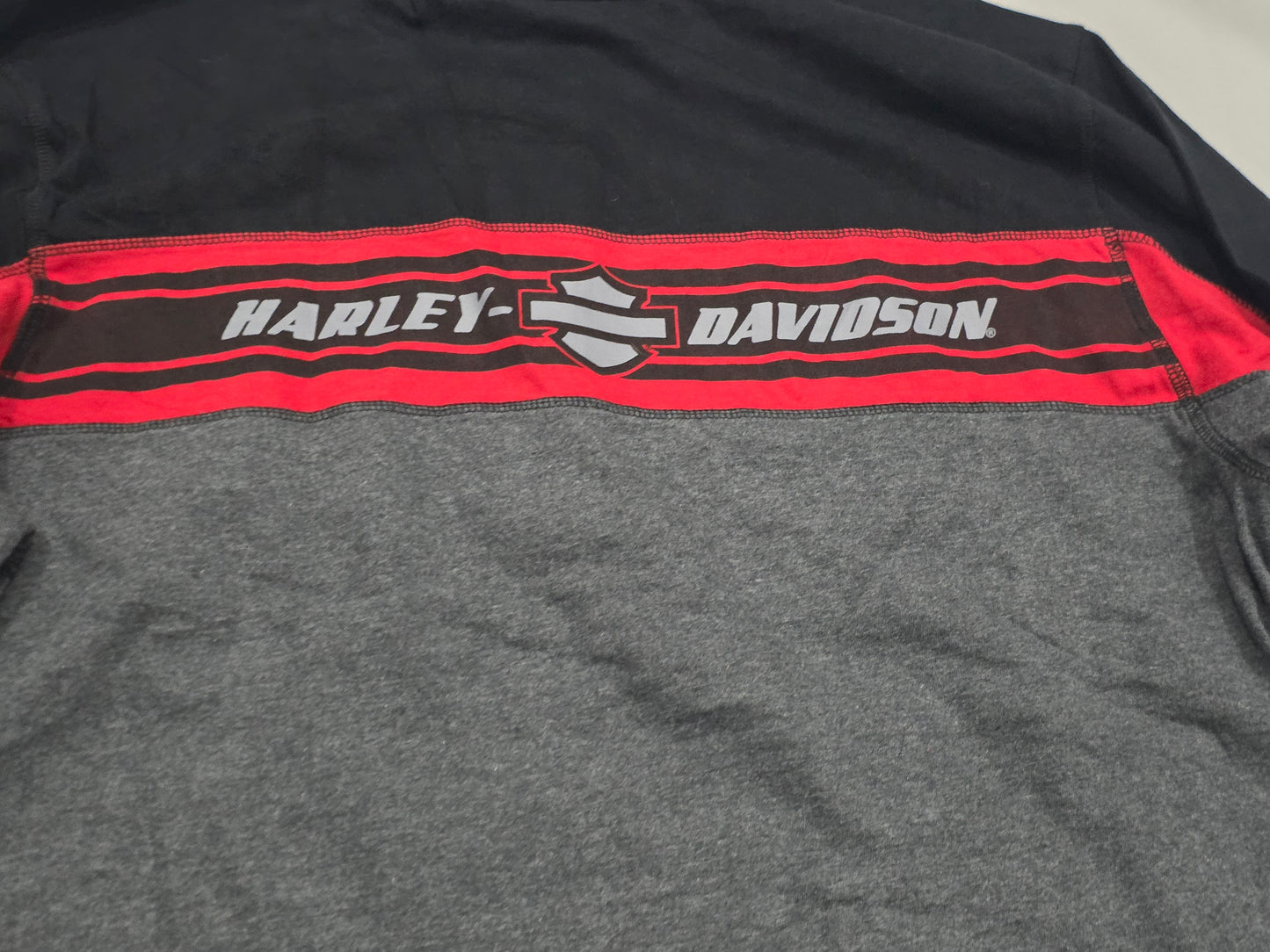 Playera Harley Dvidson 2xl Gris Con Negro Manga Larga