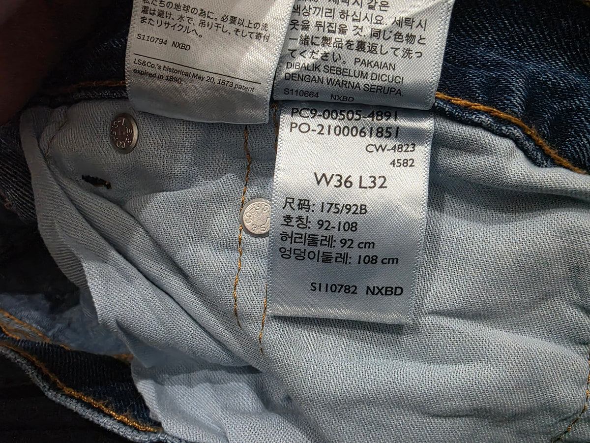 Pantalon Levis 502 36x32 Recto Azul
