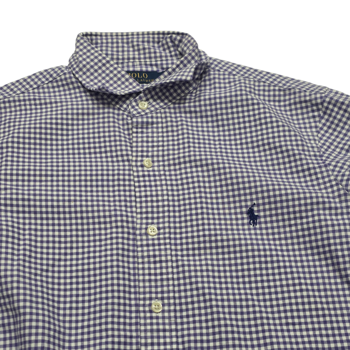 Camisa Ralph Lauren Mediana M Cuadro Morado Pony Azul