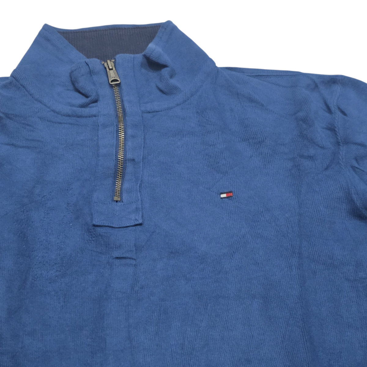 Sueter Tommy Hilfiger Grande L Azul Cierre Corto