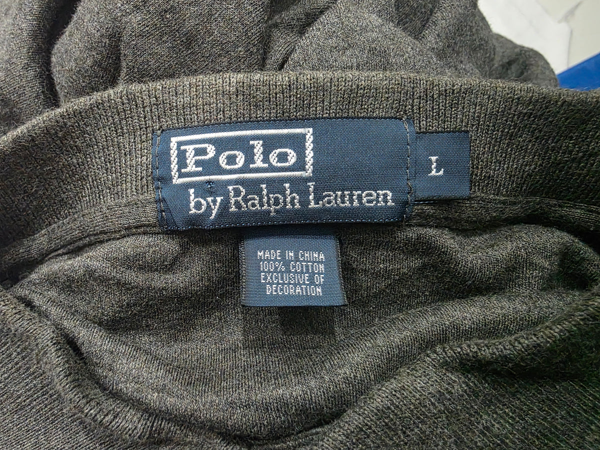 Playera Ralph Lauren Grande L Polo Gris Manga Larga