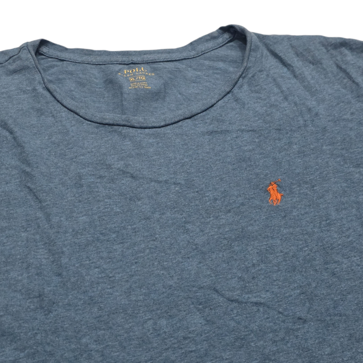 Playera Ralph Lauren Xgrande Xl Azul Pony Naranja