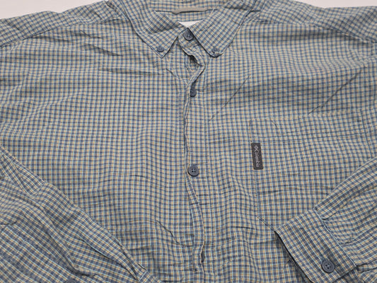 Camisa Columbia Xgrande Xl Cuadro Azul Y Naranja