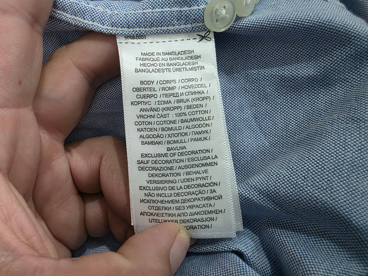 Camisa Ralph Lauren Grande L Slim Fit Azul Pony Colores