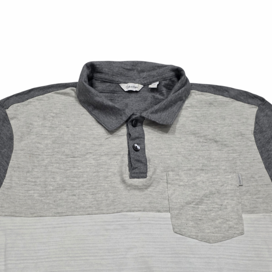 Playera Calvin Klein Mediana M Polo Blanca Y Gris (Usado)