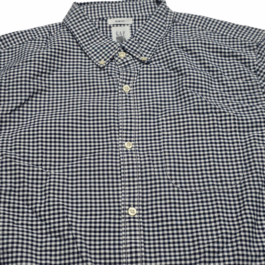Camisa Gap Grande L Slim Fit Cuadros Azul (Usado)