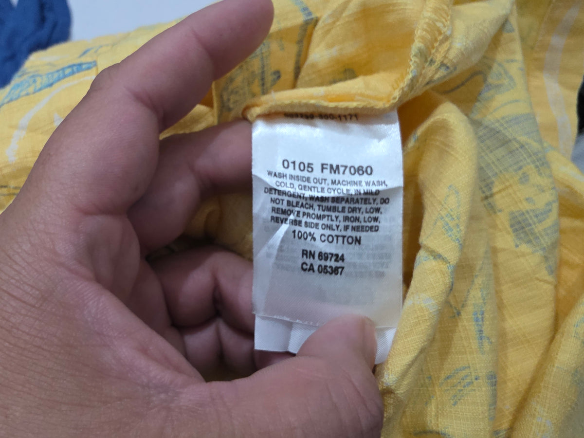 Camisa Columbia 2xl Amarillo Peces Manga Corta (Usado)