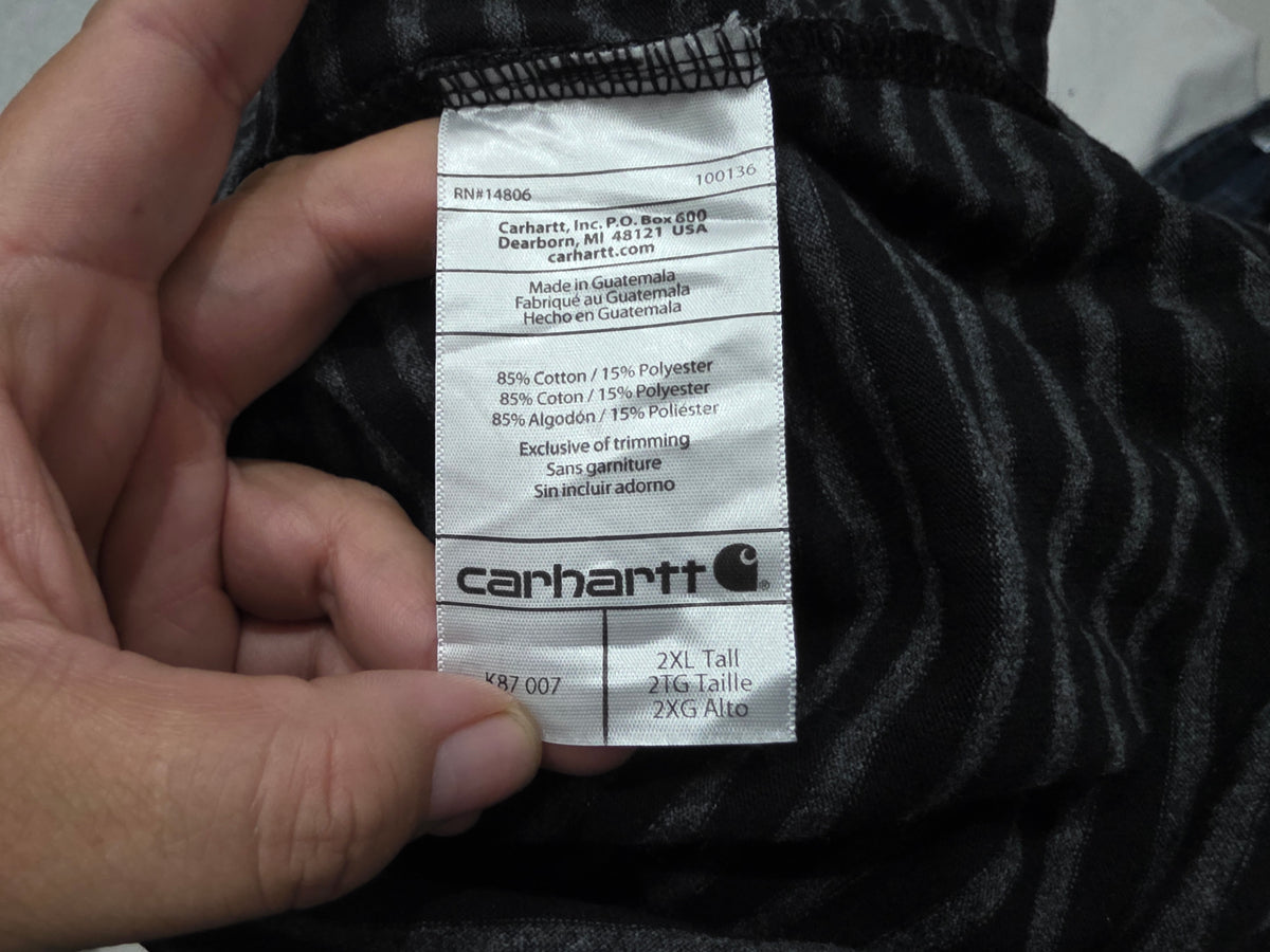Playera Carhartt 2xl Original Fit Negro Y Gris Lineas