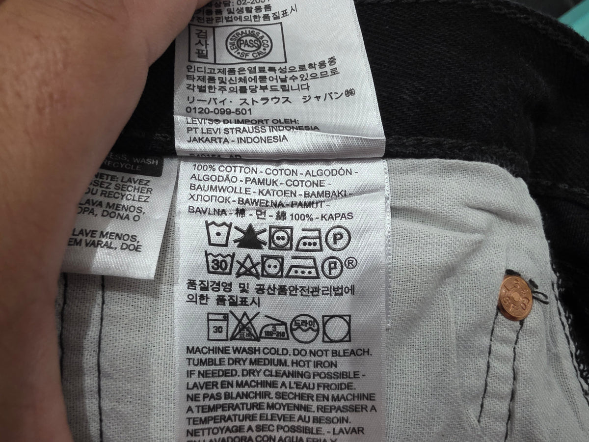 Pantalon Levis 501 36x30 Negro Recto (Usado)