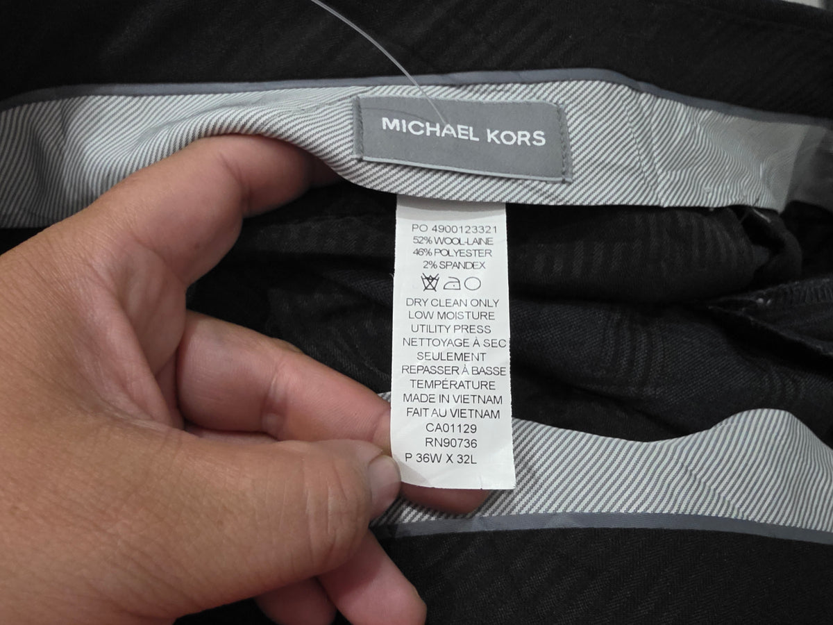 Pantalon Michael Kors 36x32 Recto Vestir Cuadro Azul Y Gris (Usado)