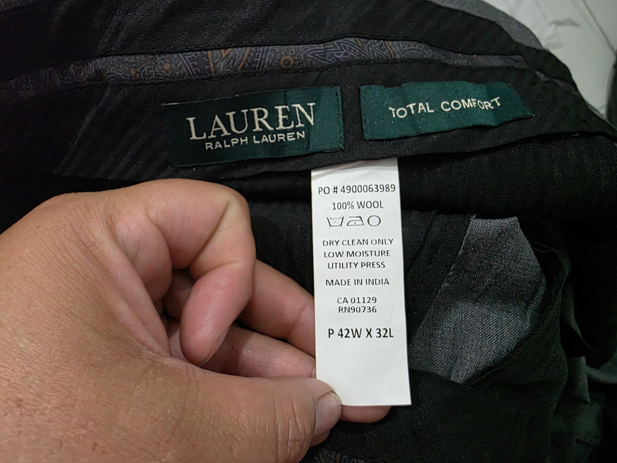 Pantalon Ralph Lauren 42x32 Total Comfort Gris Recto Vestir (Nuevo)