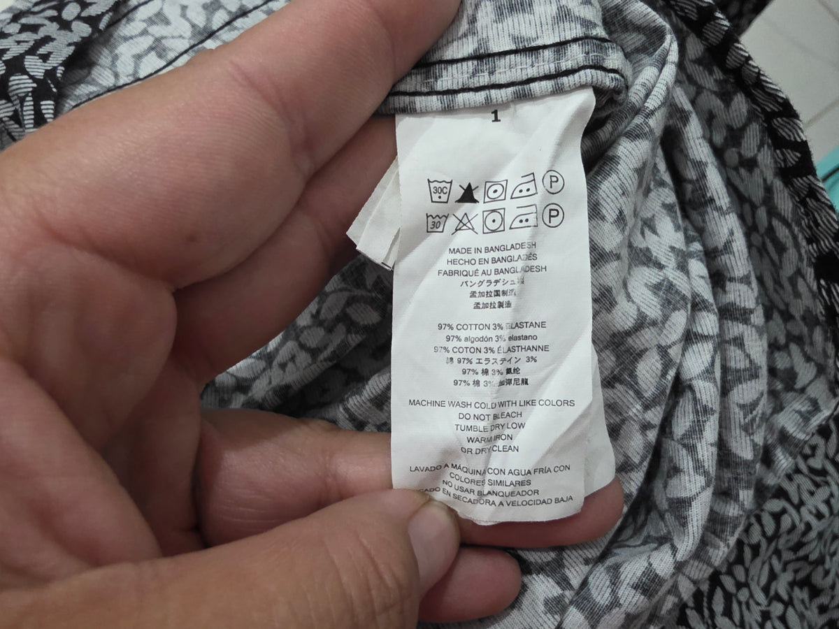 Camisa Manga Corta Michael Kors Mediana M Negro Y Blanco (Usado)