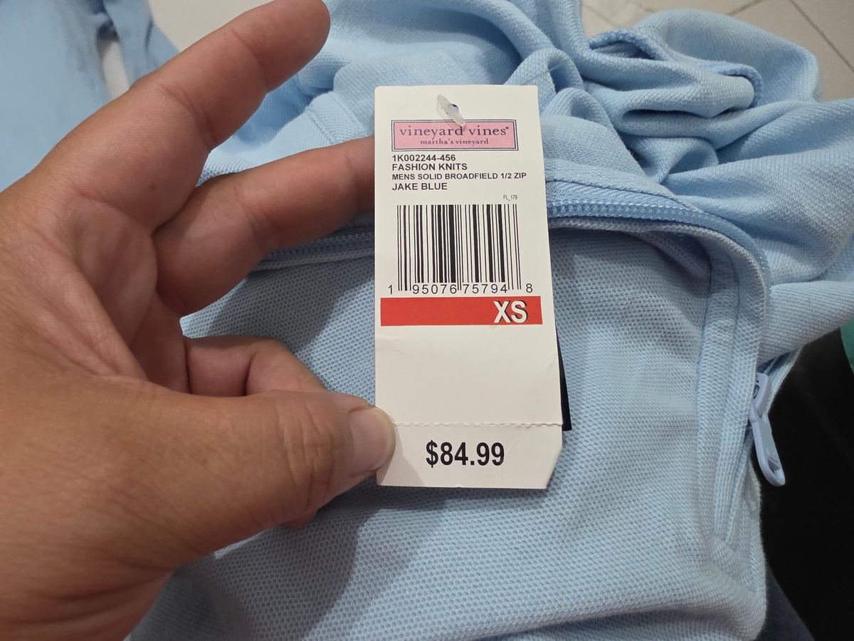 Sudadera Vineyard Vines Xchico Xs Azul Claro Cierre Corto (Nueva)