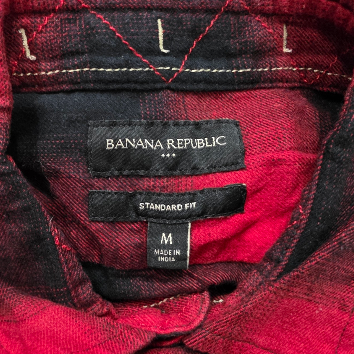 Camisa Banana Republic Mediana Standardfit Rojo Negro Franel (Usado)