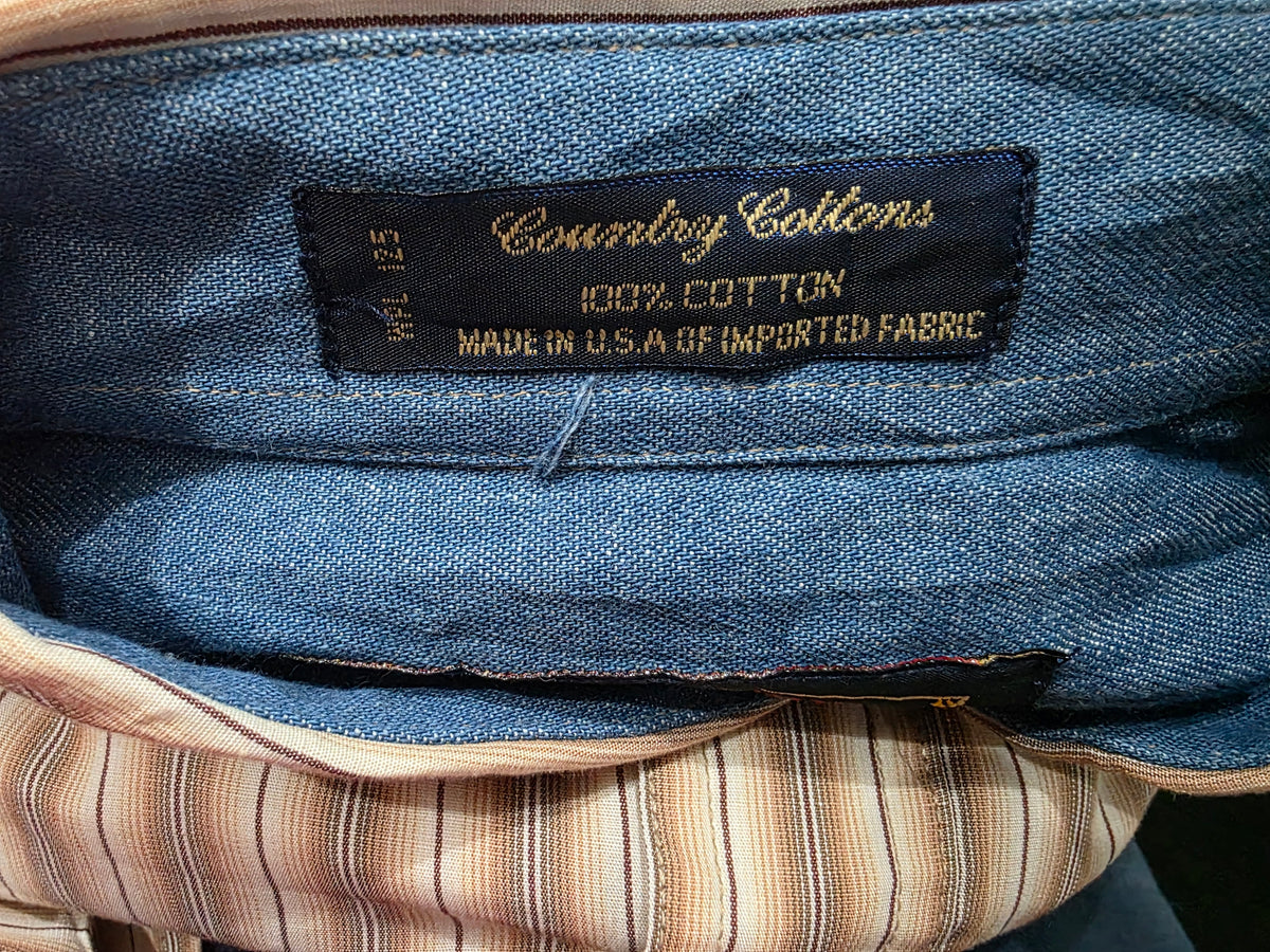Camisa Chaps Ralph Lauren 15 1/2 34-35 Vintage Cafe Lineas (Usado)