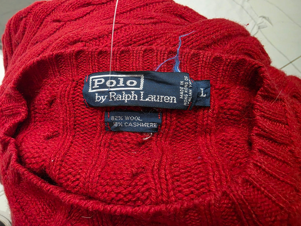 Sueter Ralph Lauren Grande L Rojo Tejido (Usado)