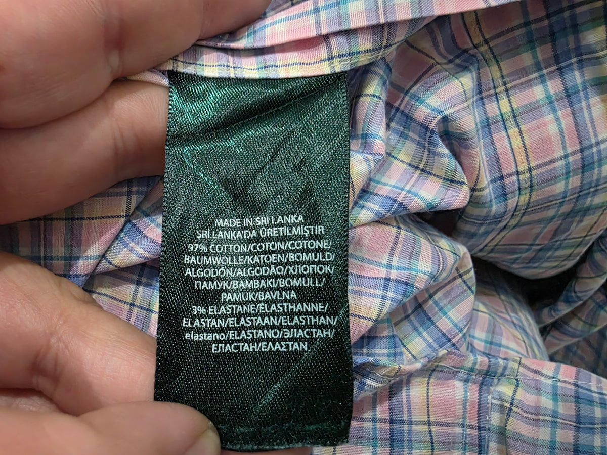 Camisa Ralph Lauren 16 1/2 34-35 Classicfit Rosa Azul Cuadro (Usado)