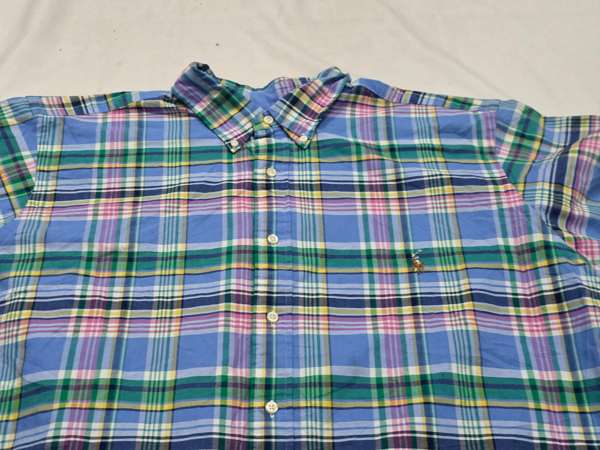 Camisa Ralph Lauren 2xb Cuadro Azul Colores (Usado)