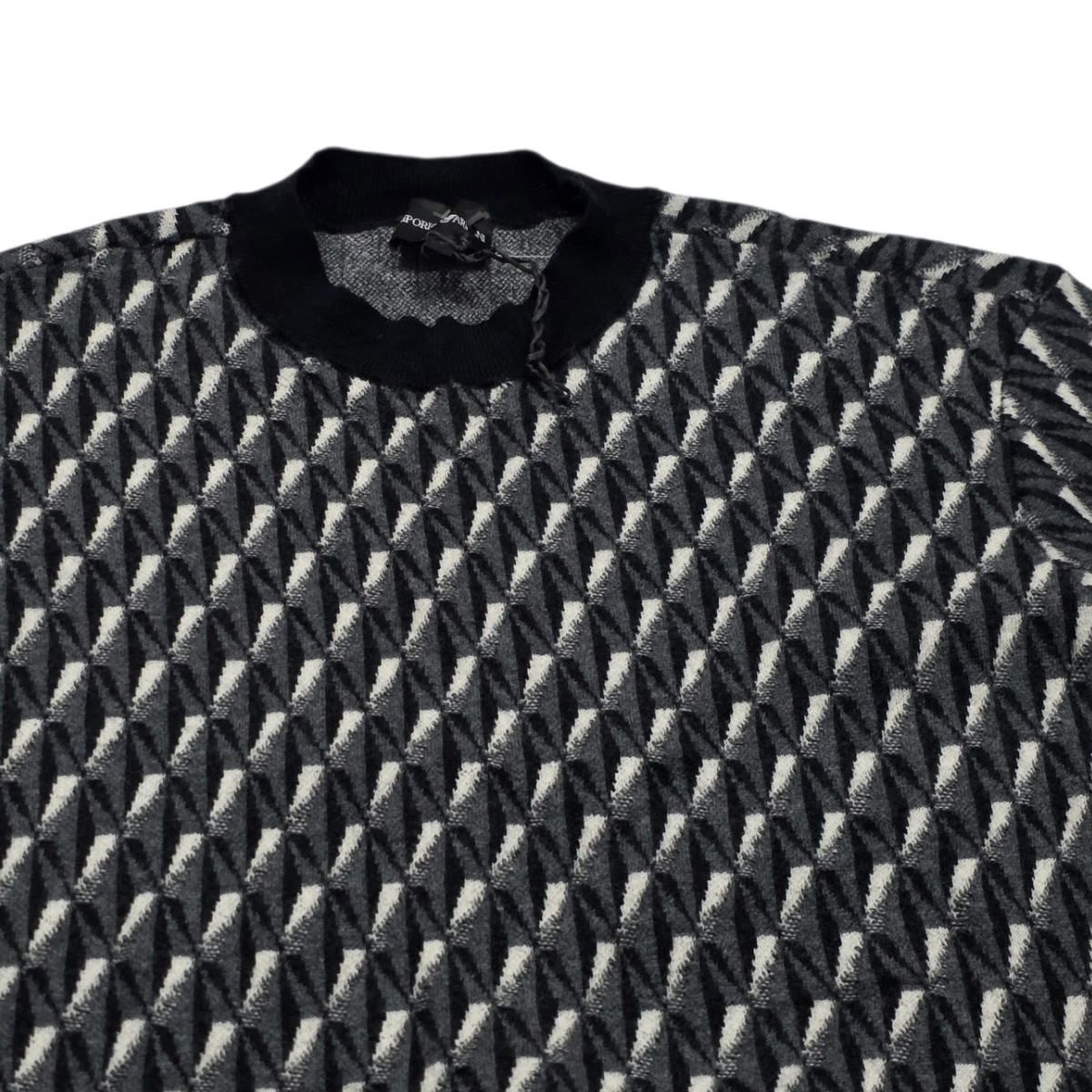 Sueter Emporio Armani Grande L Gris Figuras (Usado)