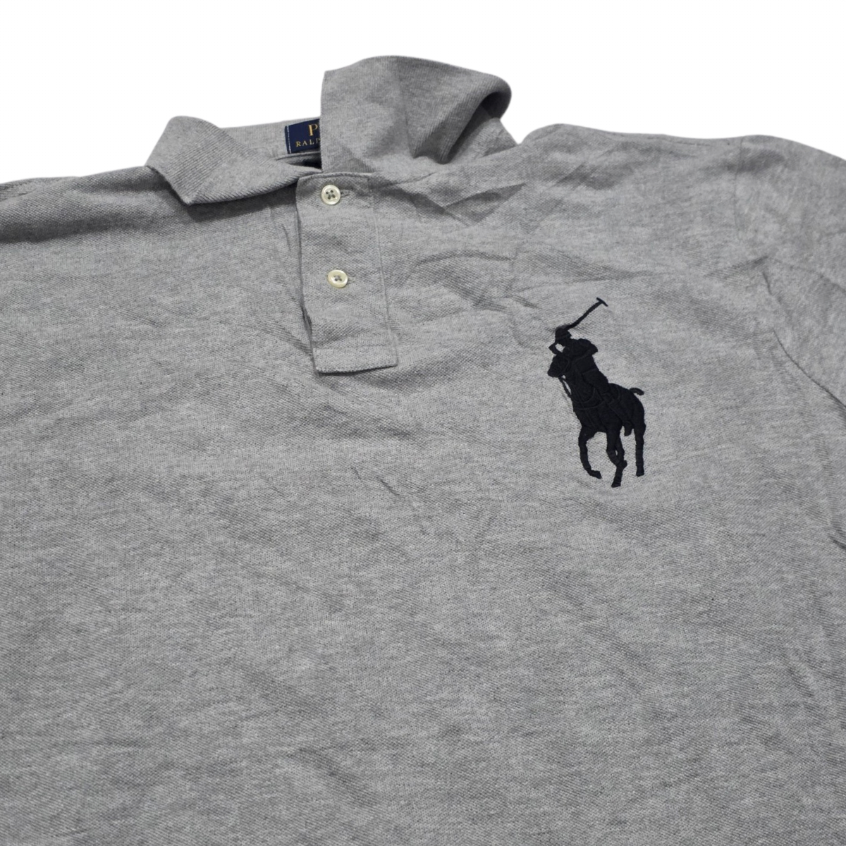 Playera Polo Ralph Lauren Xgrande Custom Slim Gris Big Pony (Usado)
