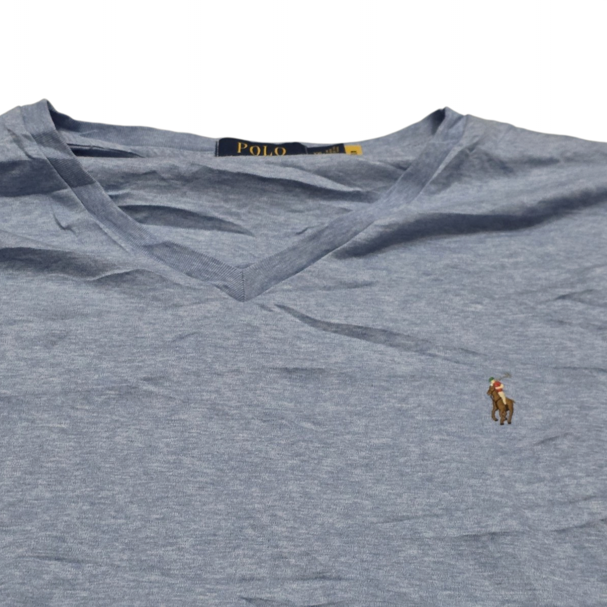 Playera Ralph Lauren 2xl Custom Slimfit Azul Claro Pony Azul (Usado)