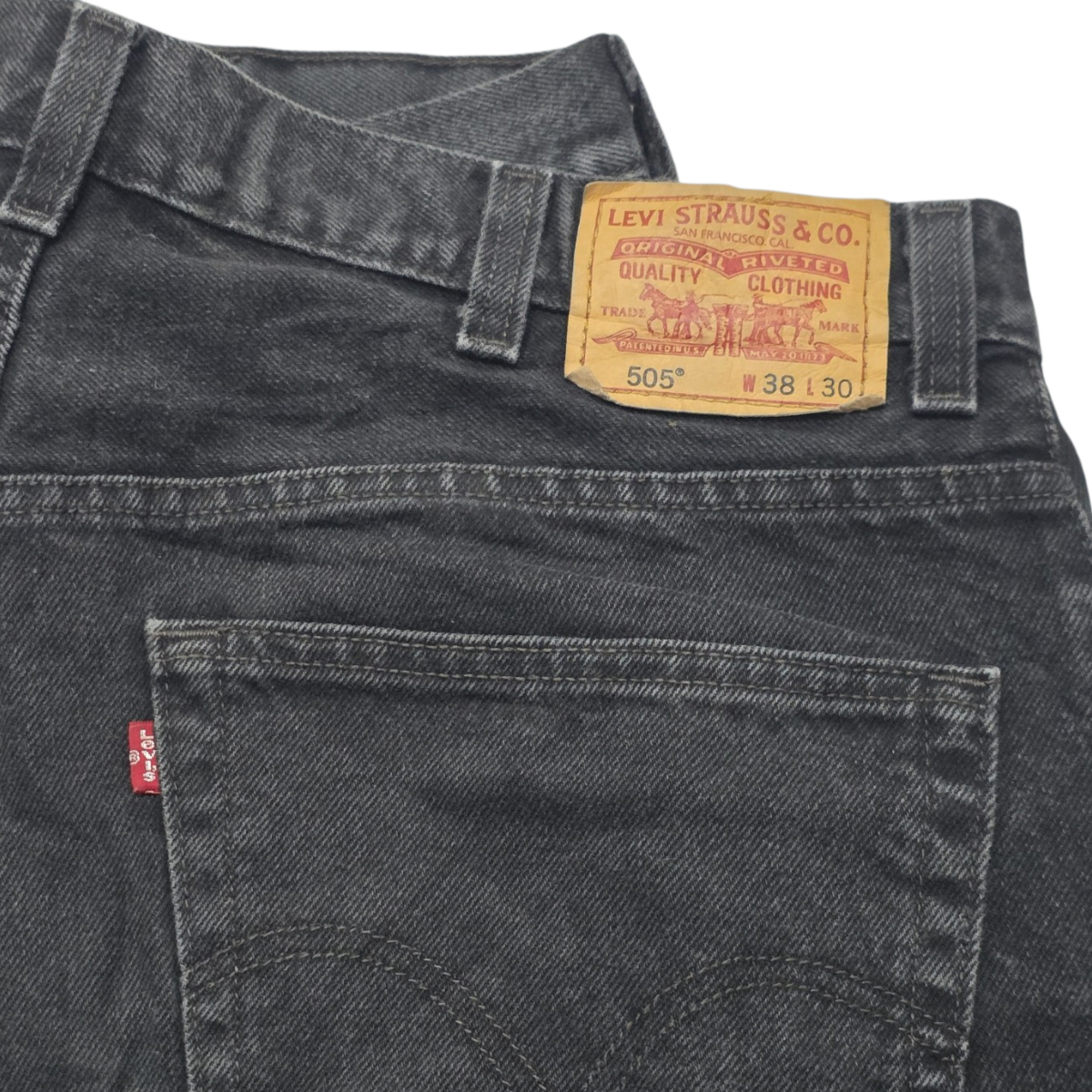 Pantalon Levis 505 38x30 Recto Negro Deslavado (Usado)