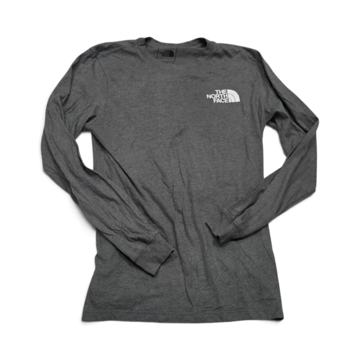 Playera The North Face Chico S Gris Manga Larga (Usado)