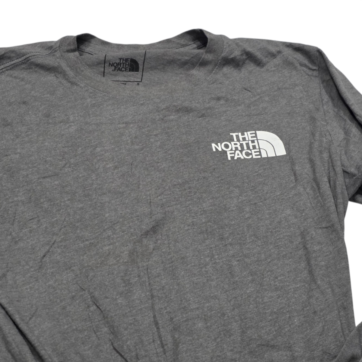 Playera The North Face Chico S Gris Manga Larga (Usado)