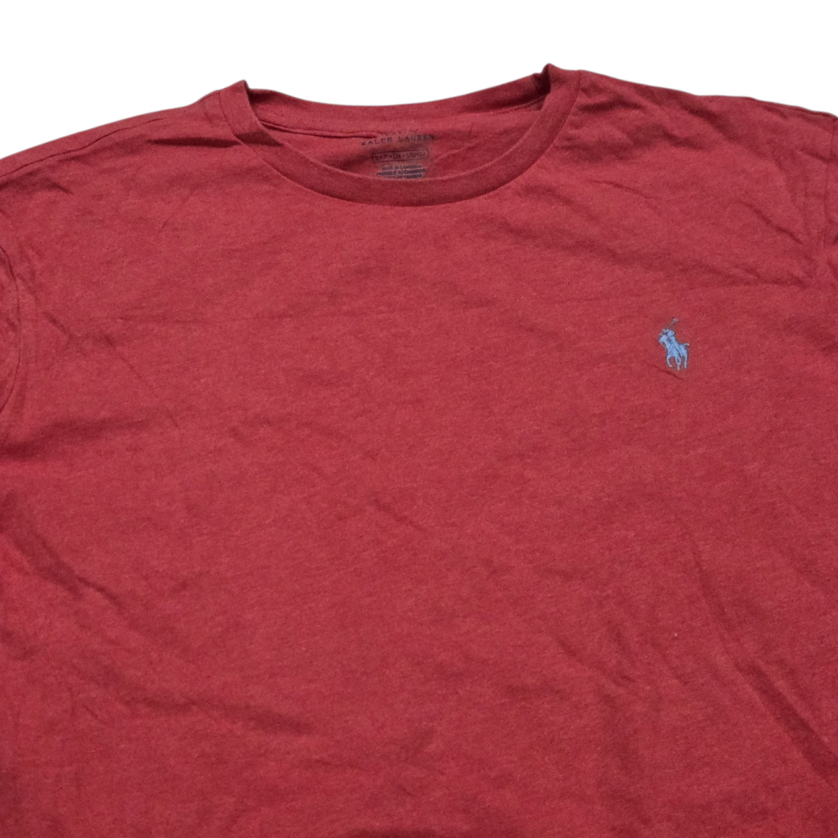Playera Ralph Lauren Chico S Rojo Pony Azul Manga Larga (Usado)