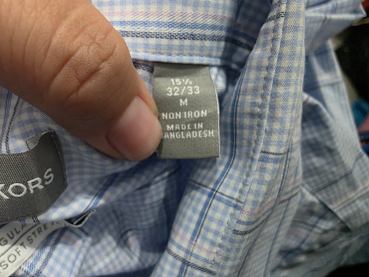 Camisa Michael Kors Mediana M Regular Fit 15 1/2 32-33 Azul (Usado)
