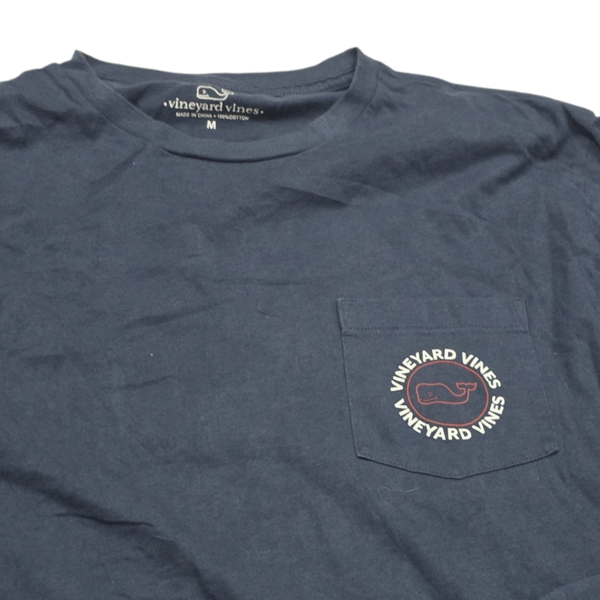 Playera Manga Larga Vineyard Vines Mediana M Azul Letras (Usado)