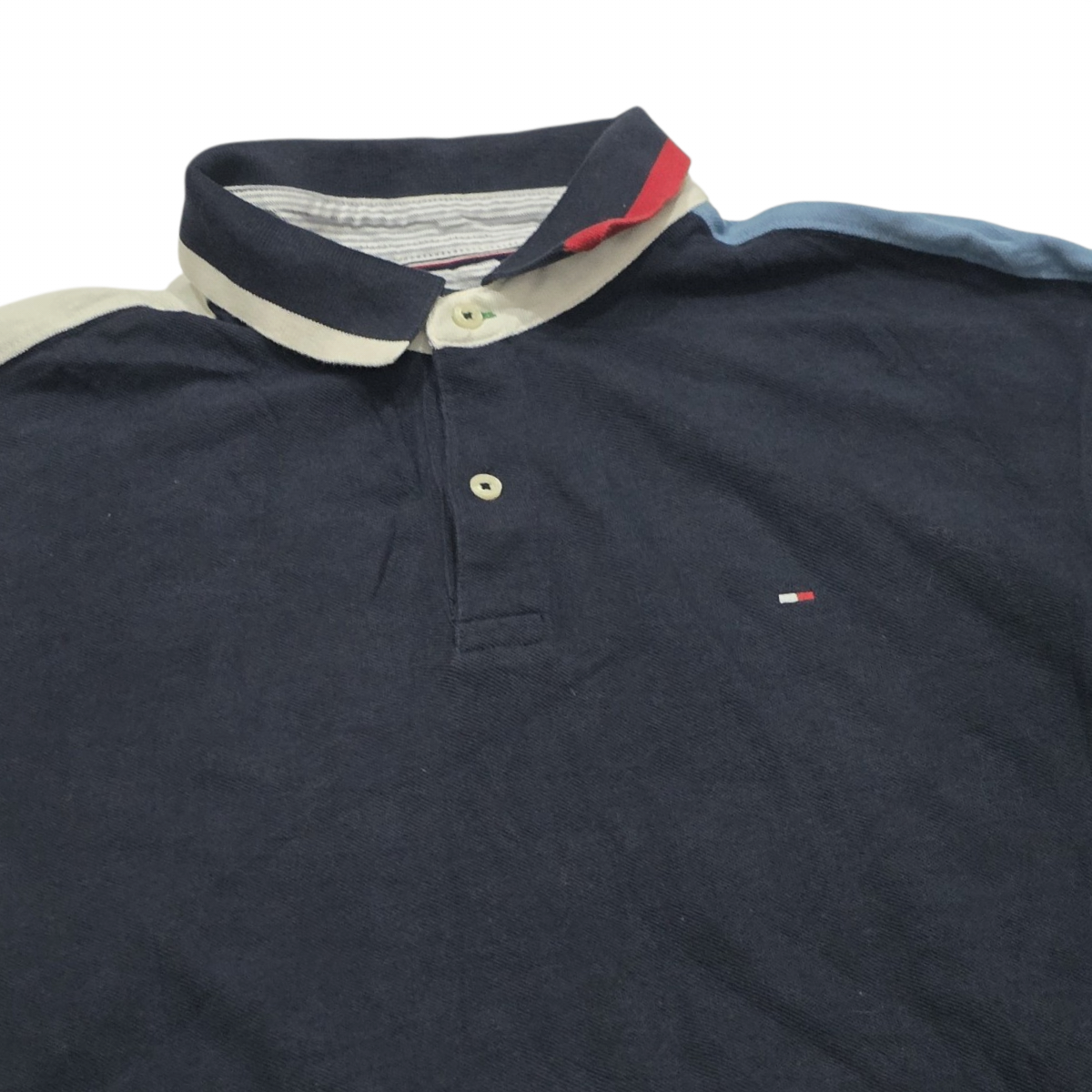 Playera Polo Tommy Hilfiger Grande L Classic Fit Azul (Usado)