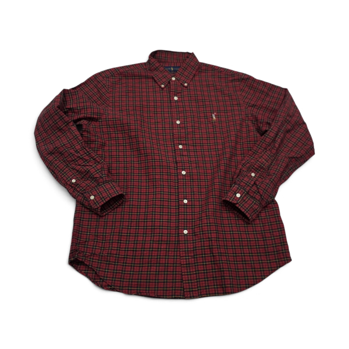 Camisa Ralph Lauren Grande L Classic Fit Cuadro Rojo Y Negro (Usado)