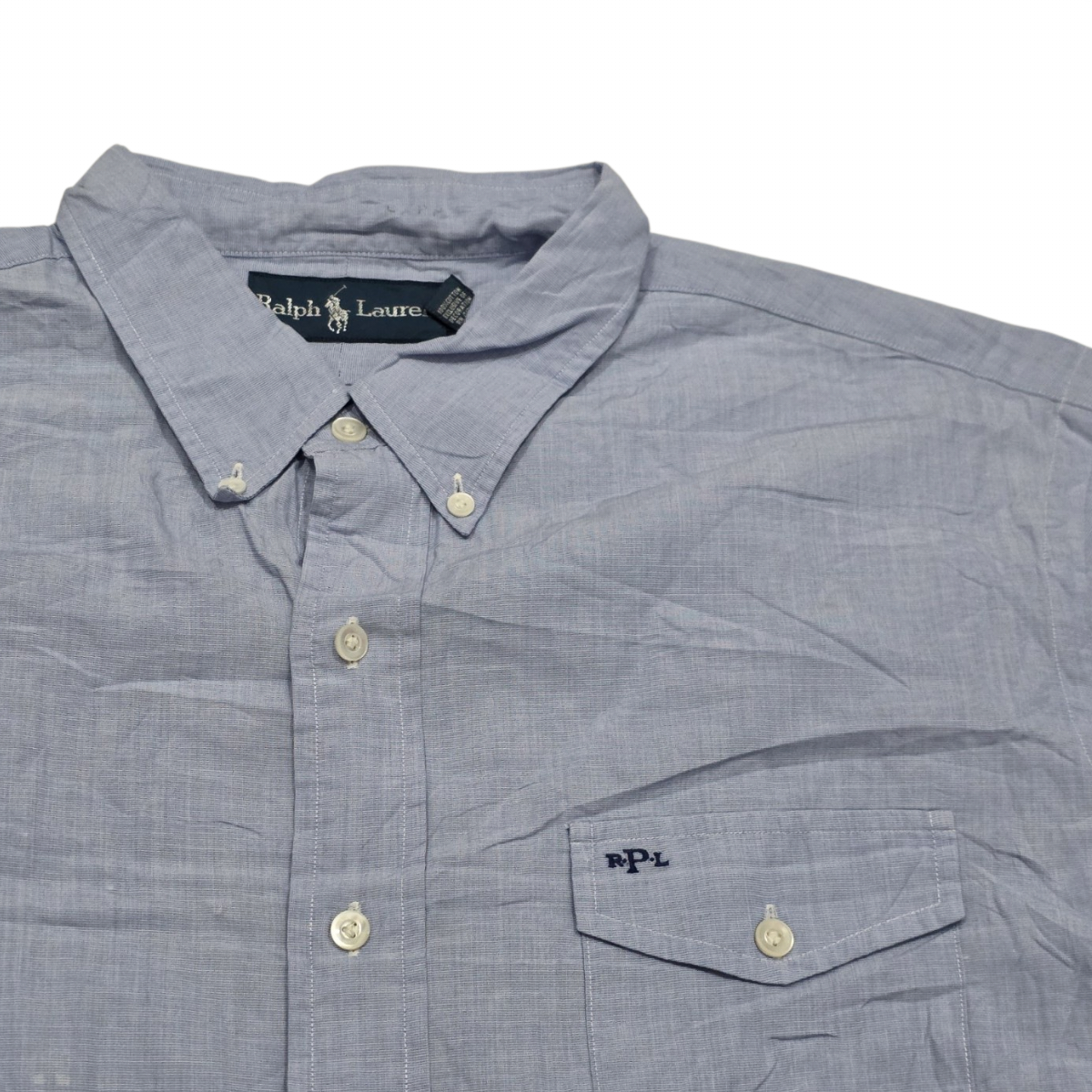 Camisa Ralph Lauren Xgrande Xl Azul Claro Letra Rpl (Usado)
