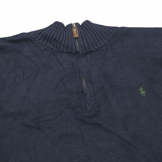 Sueter Ralph Lauren Xgrande Xl Azul Pony Verde Cierre Corto (Usado)