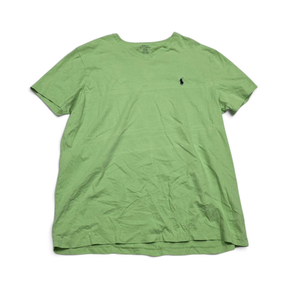 Playera Ralph Lauren Grande L Verde Pony Azul (Usado)