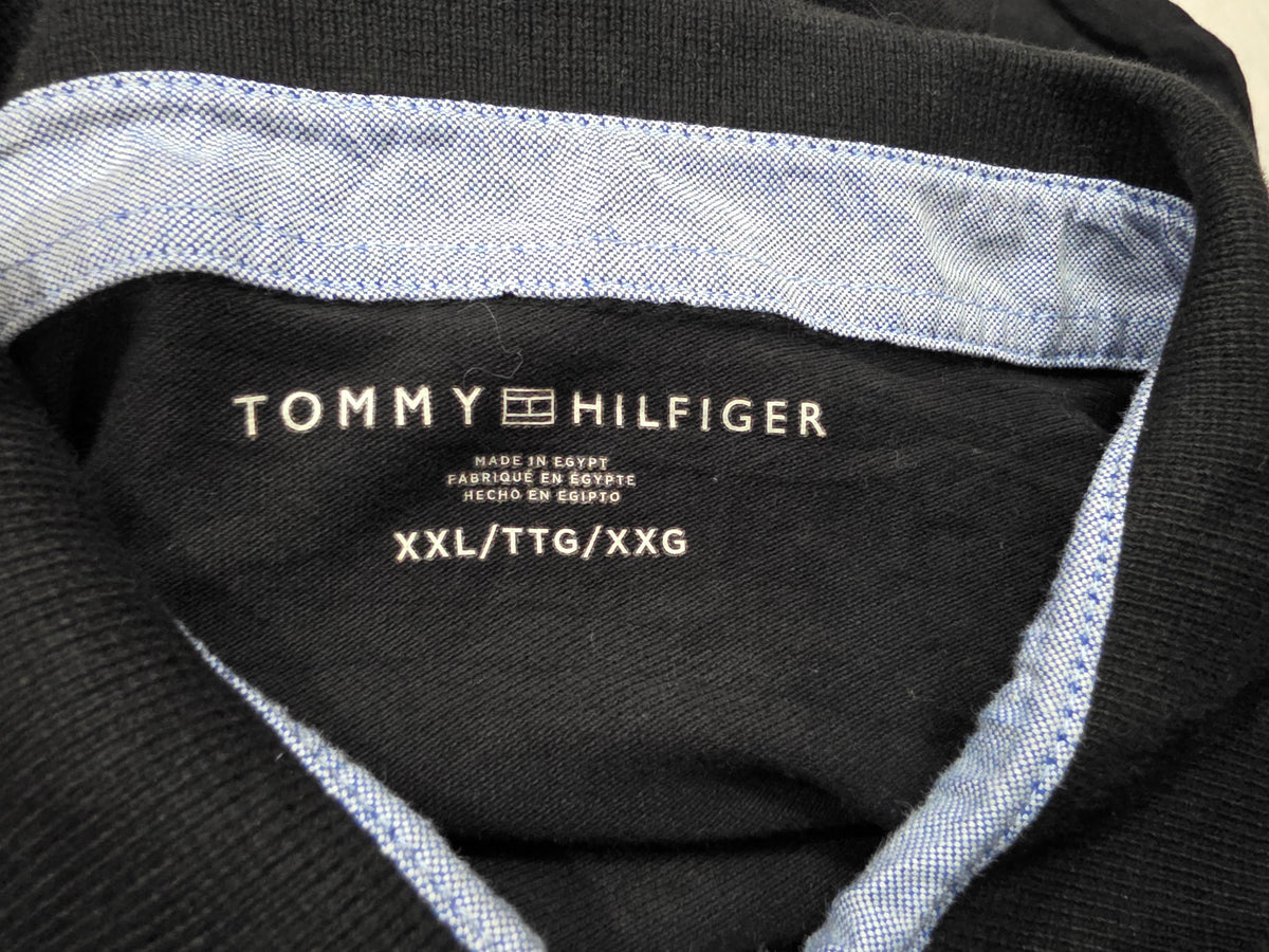 Playera Polo Tommy Hilfiger 2xl Negro Lineas (Usado)