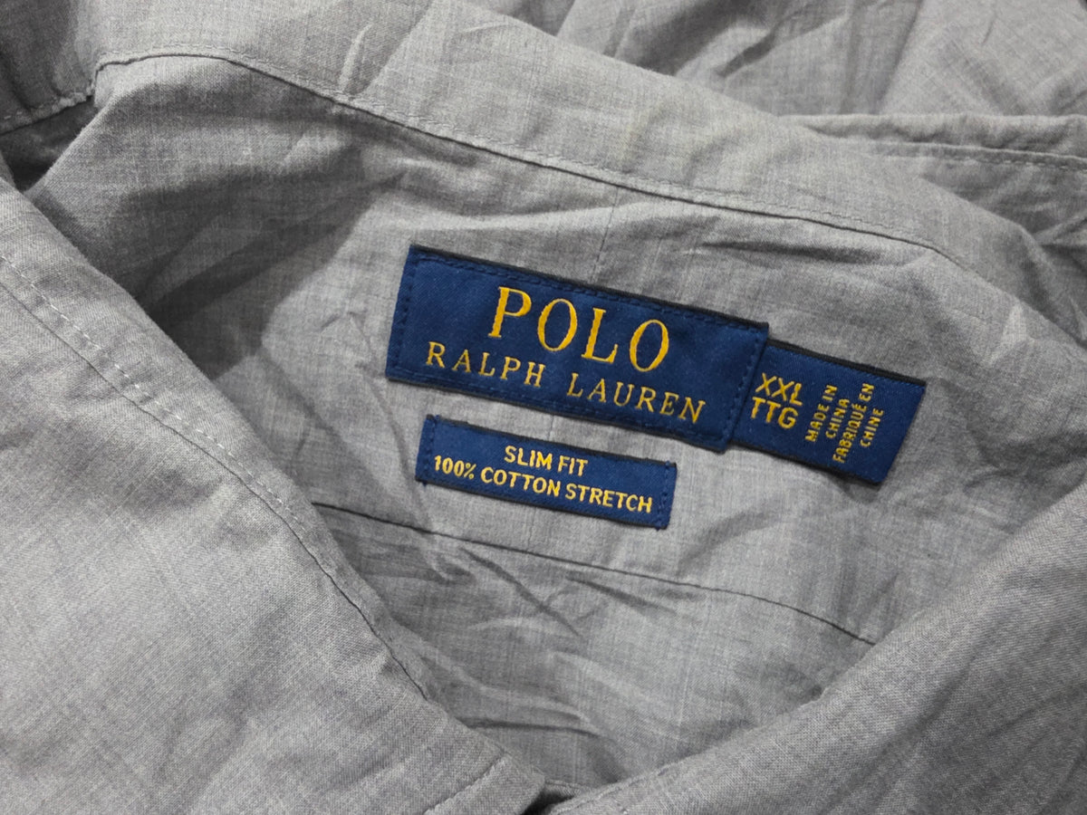 Camisa Ralph Lauren 2xl Slimfit Gris (Usado)