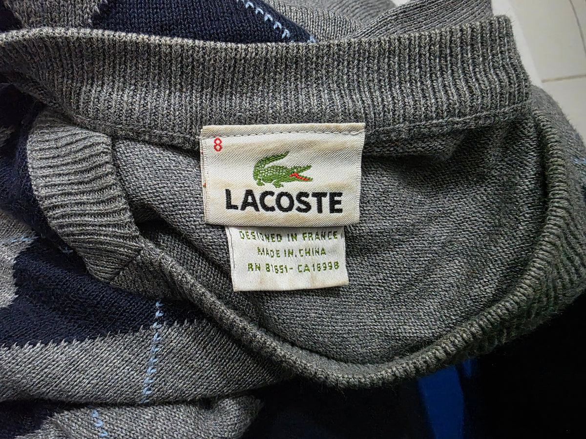 Sueter Lacoste 2xl Fr8 Gris Figuras (Usado)