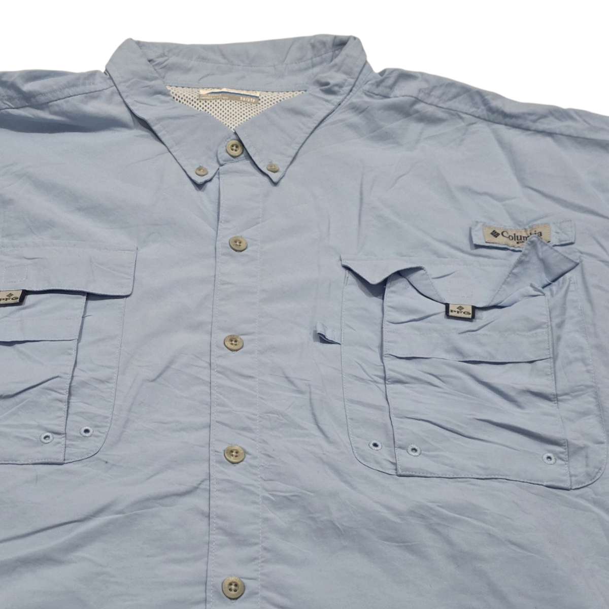 Camisa Manga Corta Columbia Pfg 3x Azul Claro (Usado)