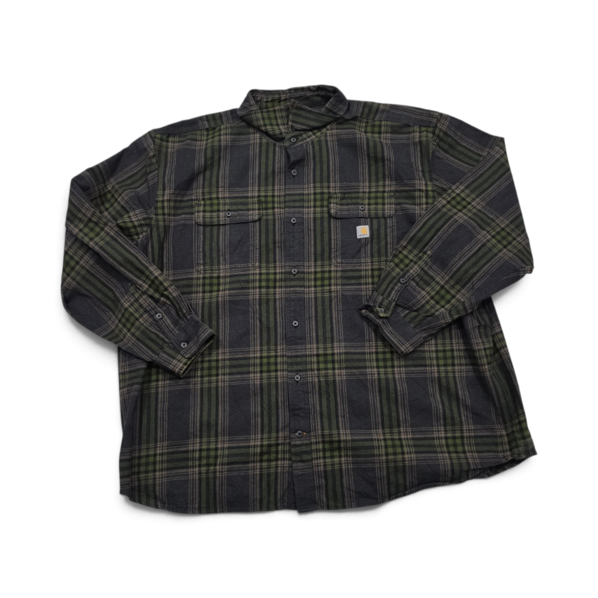 Camisa Carhartt 4xl Loose Fit Cuadro Gris Verde Gruesa (Usado)
