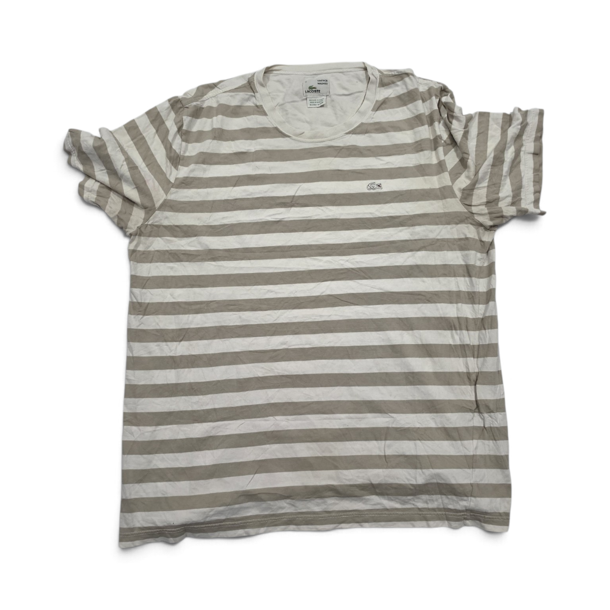 Playera Lacoste Líneas 2xl Fr 7 Café (Usado)