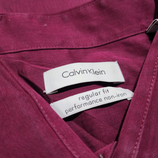 Camisa Calvin Klein Grande L 16 34-35 Regular Fit Vino