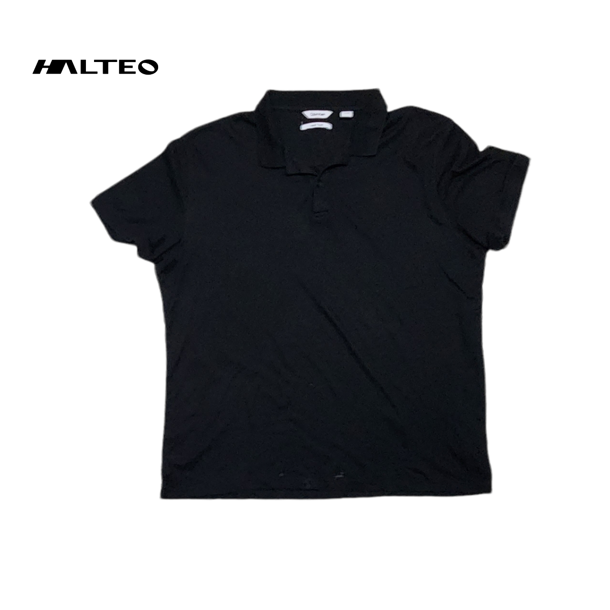 Playera Polo Calvin Klein Grande L Negro Liquid Touch Halteo